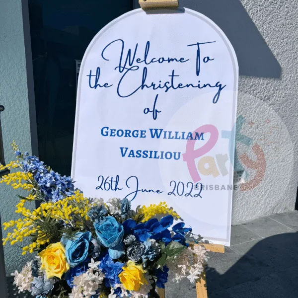 A1 Size Welcome Sign & Flowers With Easel