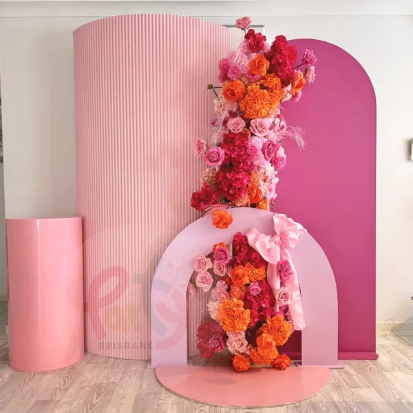 Hot Pink Ripple Curve Floral