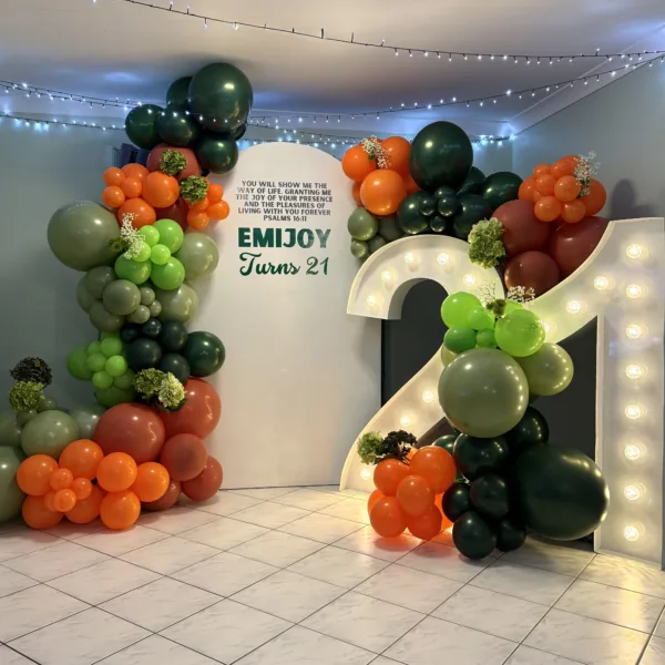 Arch & Light Up Number Backdrop