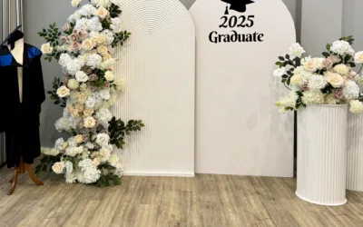 Double Arch Floral Graduation Backdrop