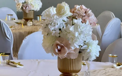 Regal Gold Floral Table Centrepiece