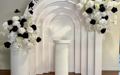 Step Arch Floral Graduation Backdrop