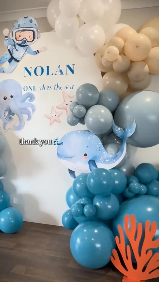 Nolan One-ders the Sea 🐙🐳

#undertheseaparty #birthdaybackdrop #firstbirthdayparty #seatheme #firstbirthdaytheme #boysbirthdayparty
