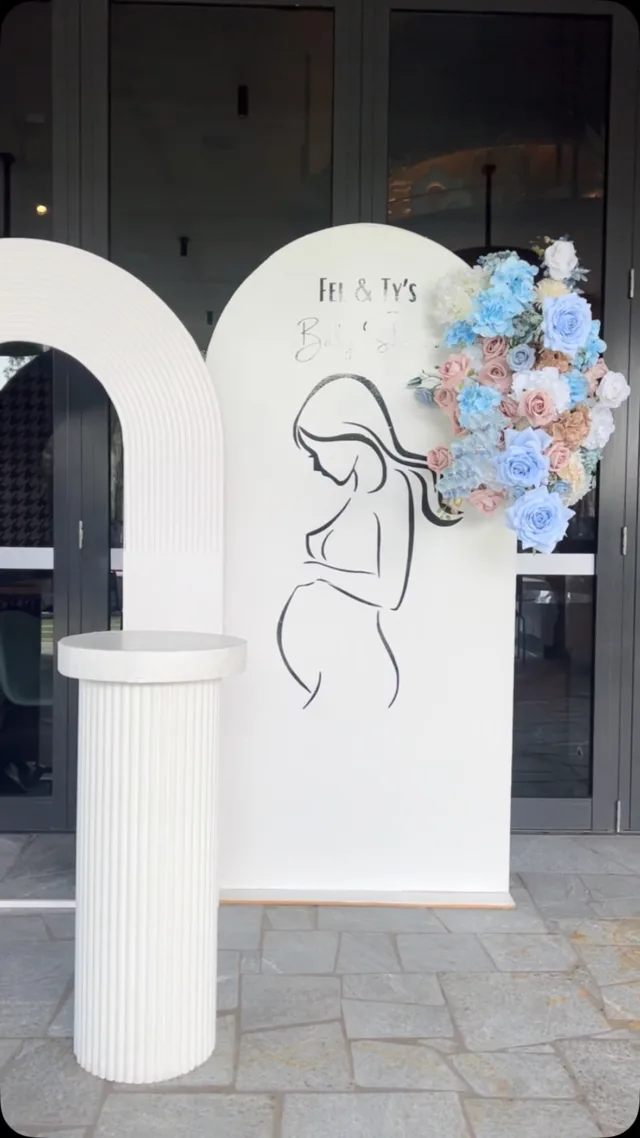 Celebrating a beautiful baby shower with our floral backdrop 🌸🩵

#babyshowerdecor #babyshowergiftideas #floralbackdrop #babyshowerinspo #brisbanepartystyling #fauxflorals